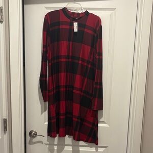Maurices Red and Black Checkered Dress
